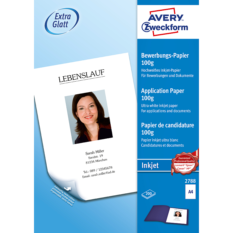 Avery 2788 Druckerpapier A4 (210x297 mm) Satin Weiß