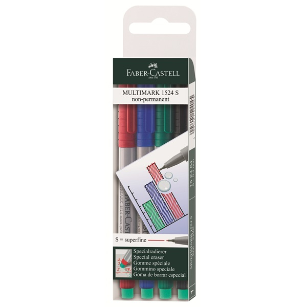 Faber-Castell MULTIMARK Marker 4 Stück(e) Schwarz, Blau, Grün, Rot