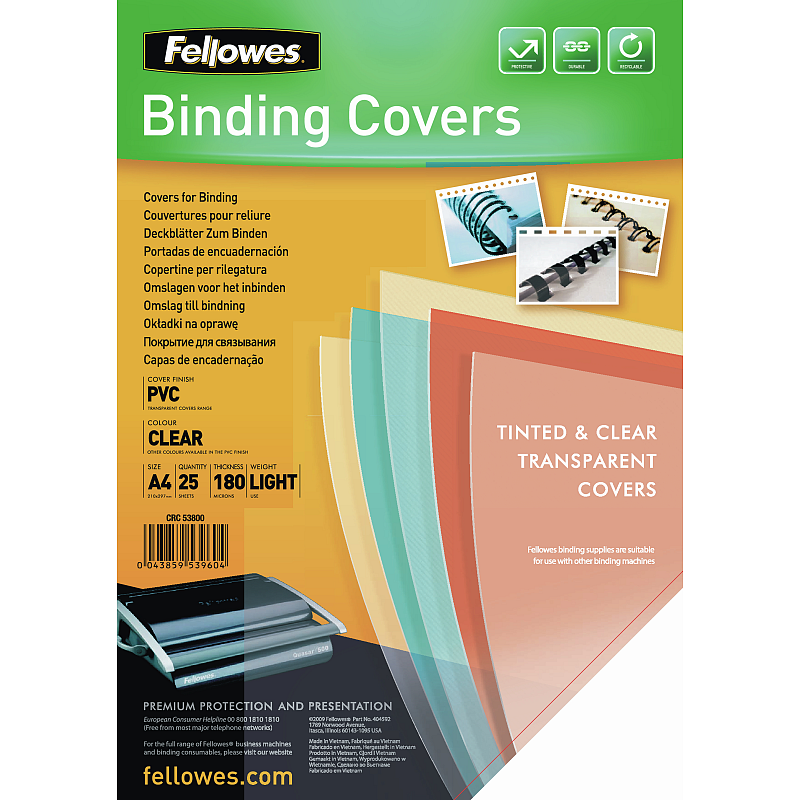 Fellowes 5380001 Umschlag A4 PVC Transparent 25 Stück(e)