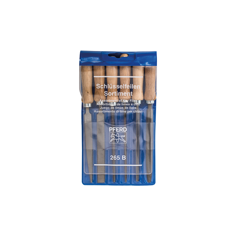 PFERD Schlüsselfeilen-Set mit Holzheft 6-tlg. 100mm Hieb 2 für filigrane Feilarbeiten (265 B)