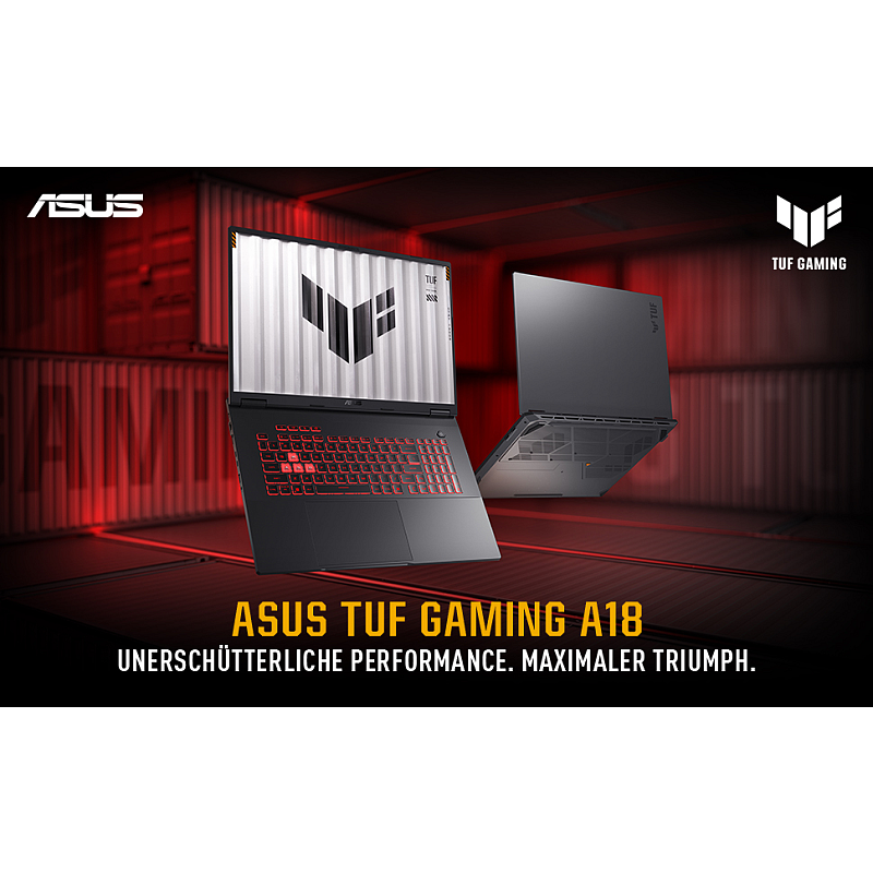 ASUS TUF Gaming A18 FA808UH-S8061W AMD Ryzen™ 7 260 Laptop 45,7 cm (18") WUXGA 16 GB DDR5-SDRAM 1 TB SSD NVIDIA GeForce RTX 5050 Wi-Fi 6E (802.11ax) Windows 11 Home Deutsch Grau