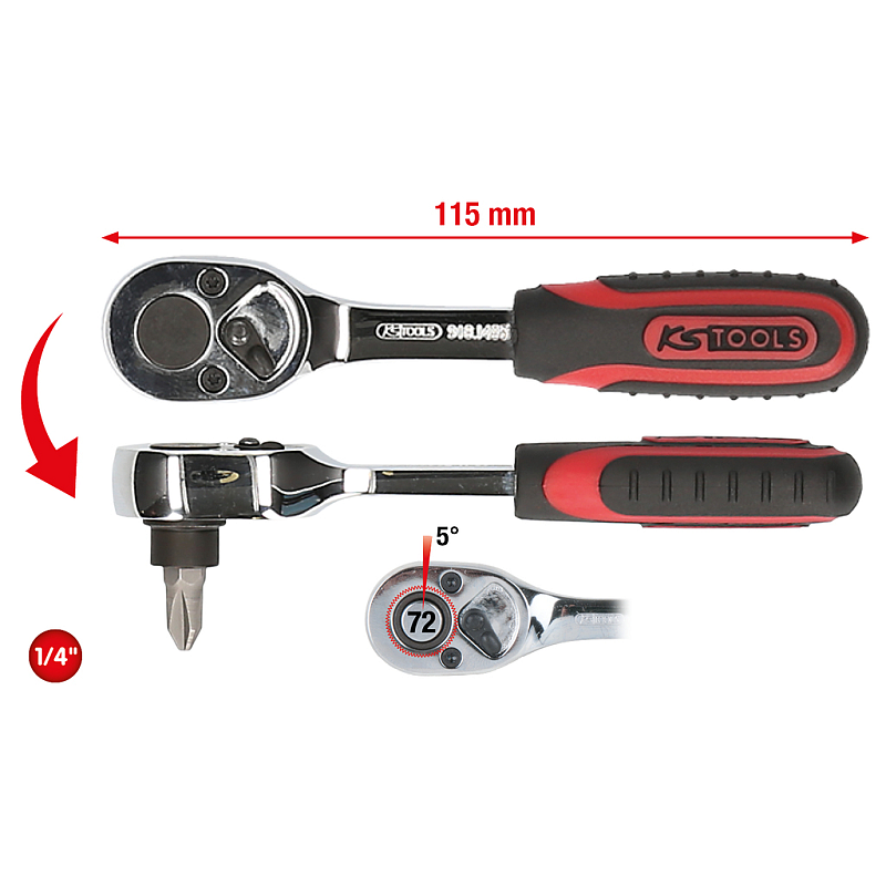 KS Tools 918.1495 Ratschenschlüssel Chrom-Vanadium-Stahl 72 Stück(e)