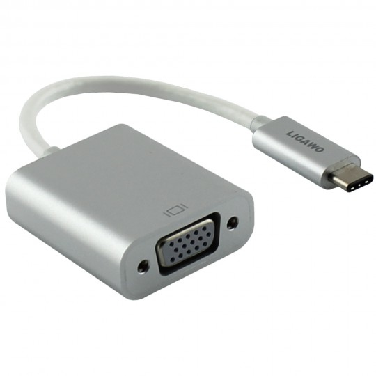 Ligawo 0.15m, USB3.1-C/VGA USB-Grafikadapter 2048 x 1152 Pixel Silber