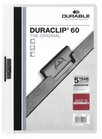 Durable Duraclip 60 Präsentations-Mappe PVC Transparent, Weiß