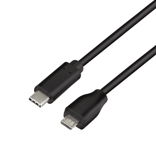 LogiLink CU0196 USB Kabel USB 2.0 0,5 m USB C Micro-USB B Schwarz
