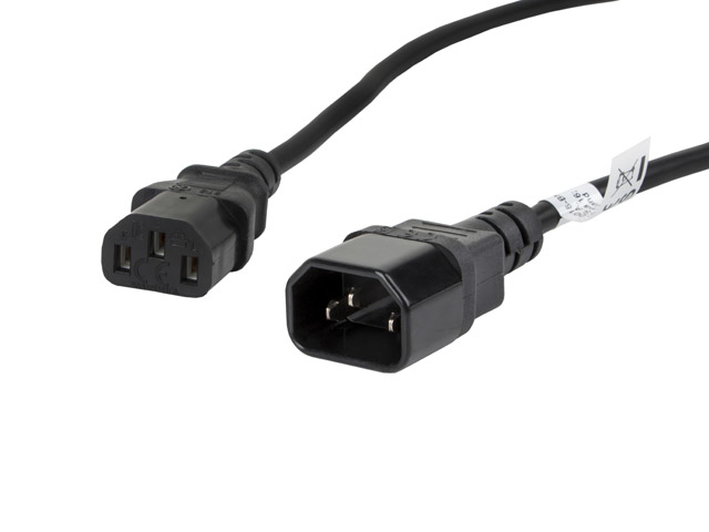 Lanberg CA-C13E-11CC-0018-BK Stromkabel Schwarz 1,8 m C13-Koppler C14-Koppler