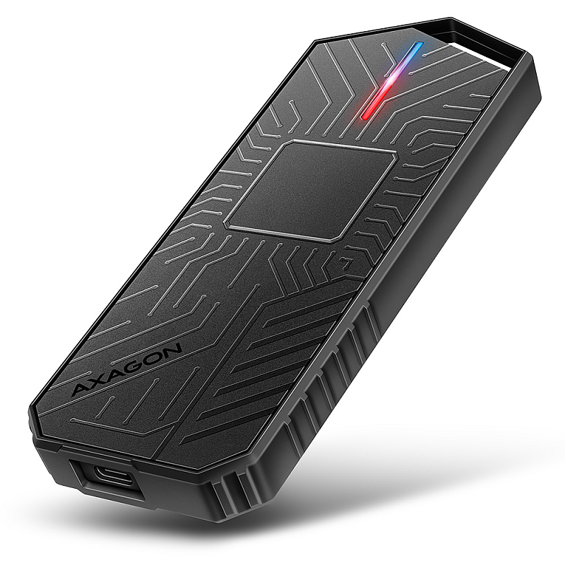 Axagon EEM2-GAM Externe USB-C 3.2 10Gbps Metallbox für M.2 NVMe & SATA SSDs. Schraubenlos