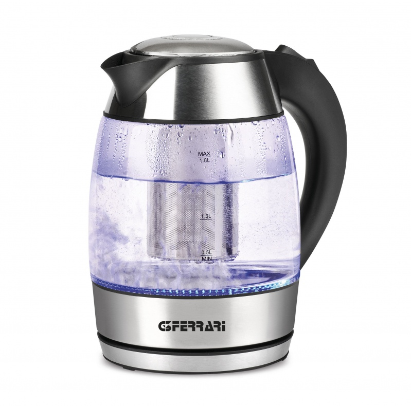 G3 Ferrari BolleBlu Wasserkocher 1,8 l 2200 W Schwarz, Edelstahl, Transparent