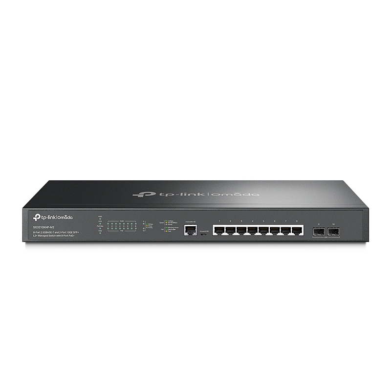 TP-Link Omada SG3210XHP-M2 Netzwerk-Switch Managed L2+ 2.5G Ethernet (100/1000/2500) Power over Ethernet (PoE) 1U Schwarz