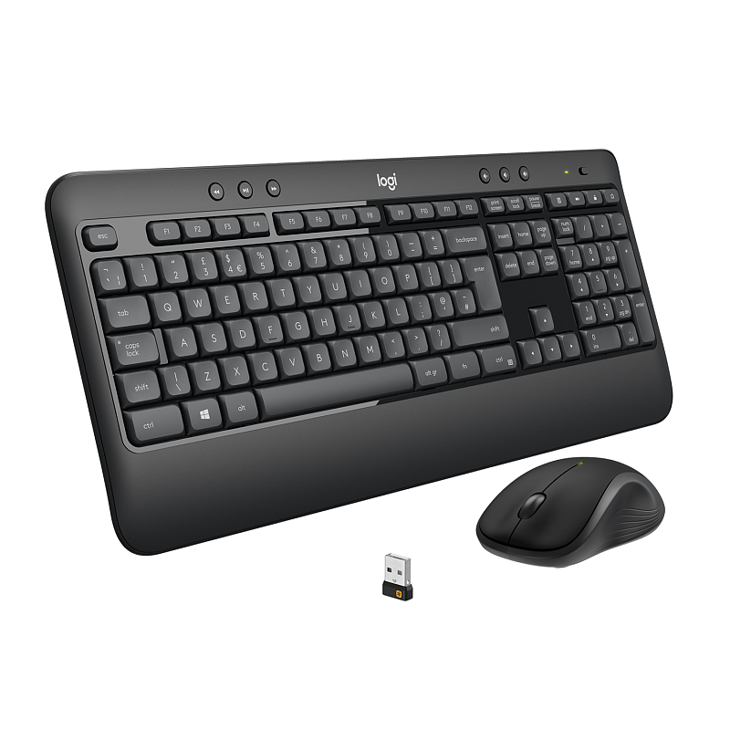 Logitech 920-008677 Tastatur Maus enthalten Universal RF Wireless QWERTZ Schweiz Schwarz, Weiß
