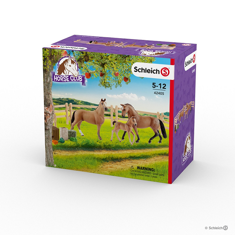 schleich HORSE CLUB Hanoverian family in the pasture