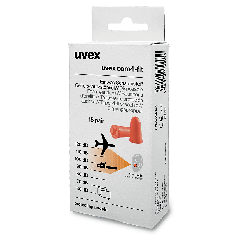 Uvex 2112131 Ohrstopfen Wiederverwendbarer Ohrstöpsel Orange 15 Stück(e)