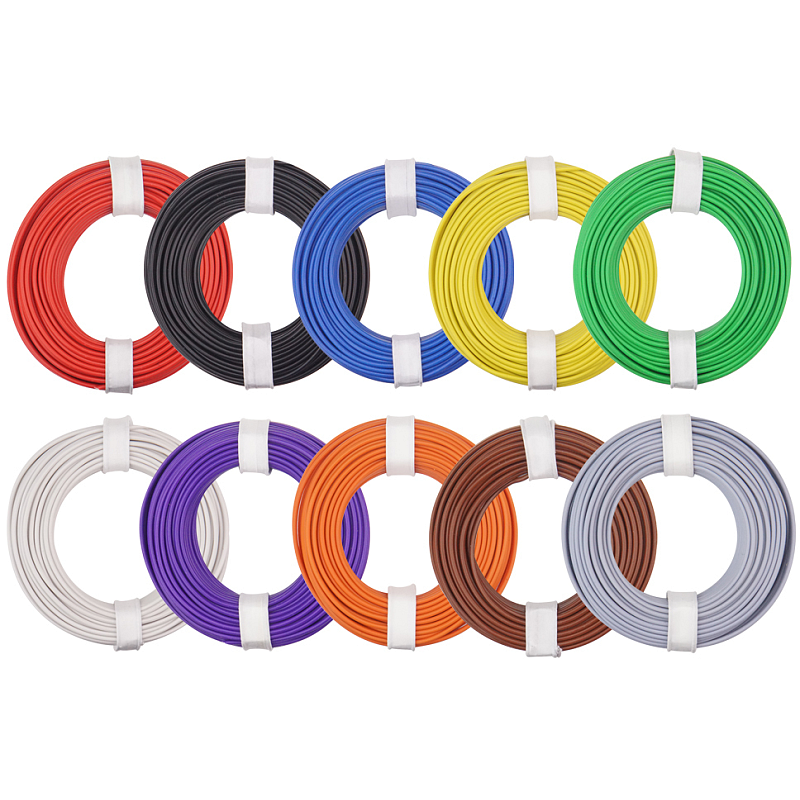 Donau Kupferlitzen-Set (0,25 mm²) 10 x 10 m - 10 farbig