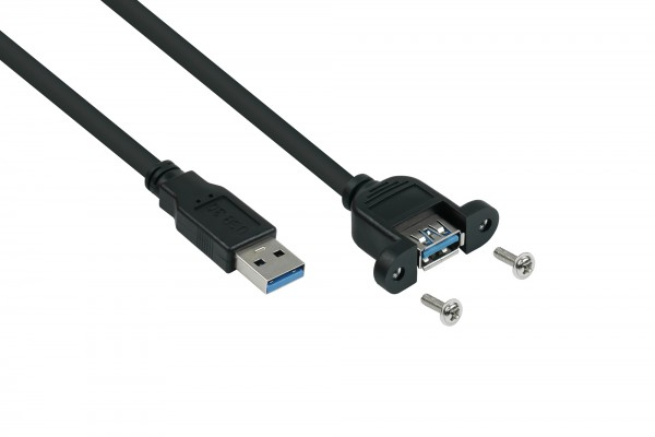 Alcasa UK30P-AEA-003S USB Kabel USB 3.2 Gen 1 (3.1 Gen 1) 0,3 m USB A Schwarz