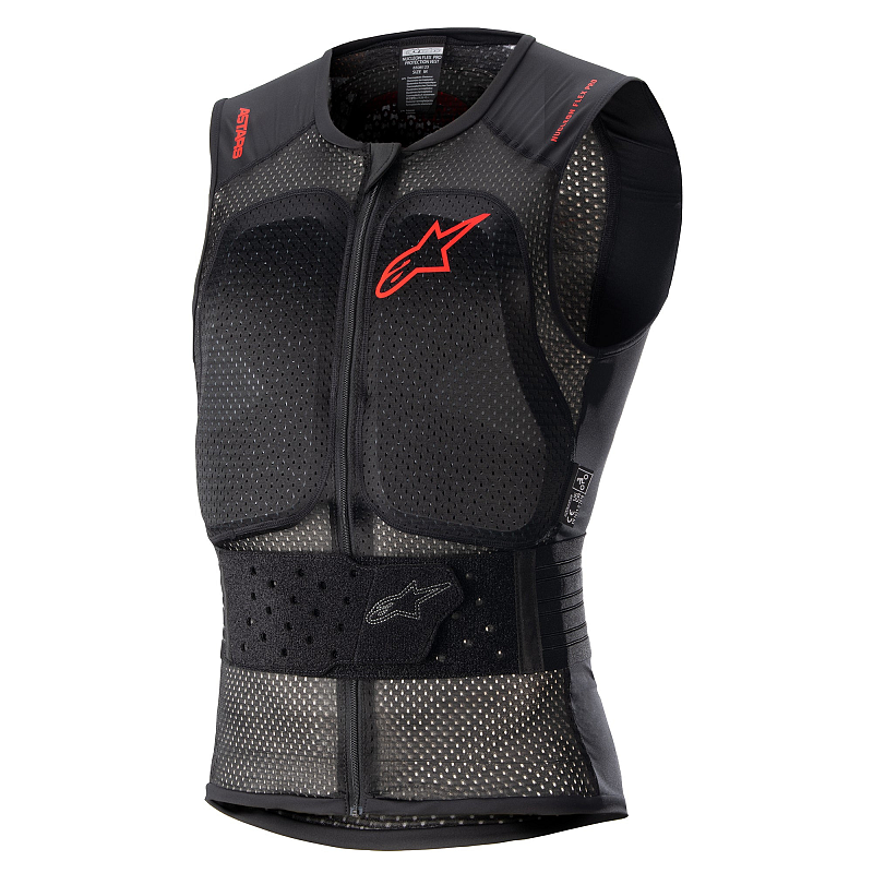 Alpinestars 6508123-009-XS Motorradjacke & -weste Männlich Motorrad-Weste Schwarz, Rot, Transparent