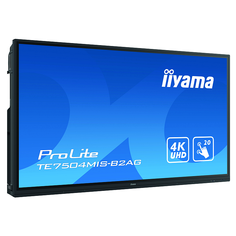 iiyama TE7504MIS-B2AG Signage-Display Interaktiver Flachbildschirm 190,5 cm (75") IPS WLAN 350 cd/m² 4K Ultra HD Schwarz Touchscreen Eingebauter Prozessor Android