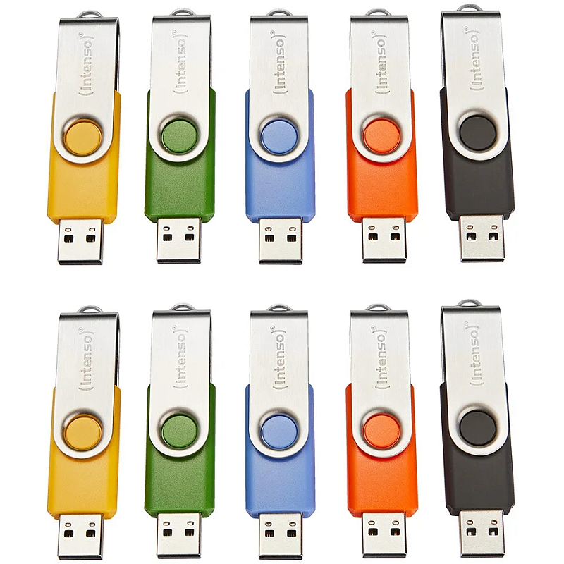 Intenso Basic Line USB-Stick 16 GB USB Typ-A 2.0 Schwarz, Blau, Grün, Orange, Gelb
