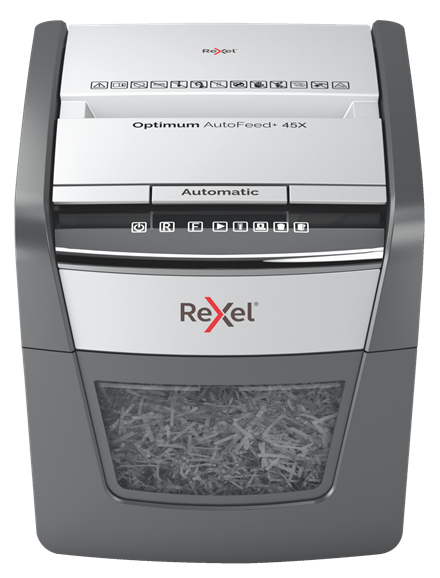 Rexel AutoFeed 45X Aktenvernichter Kreuzschreddern 55 dB Schwarz, Silber