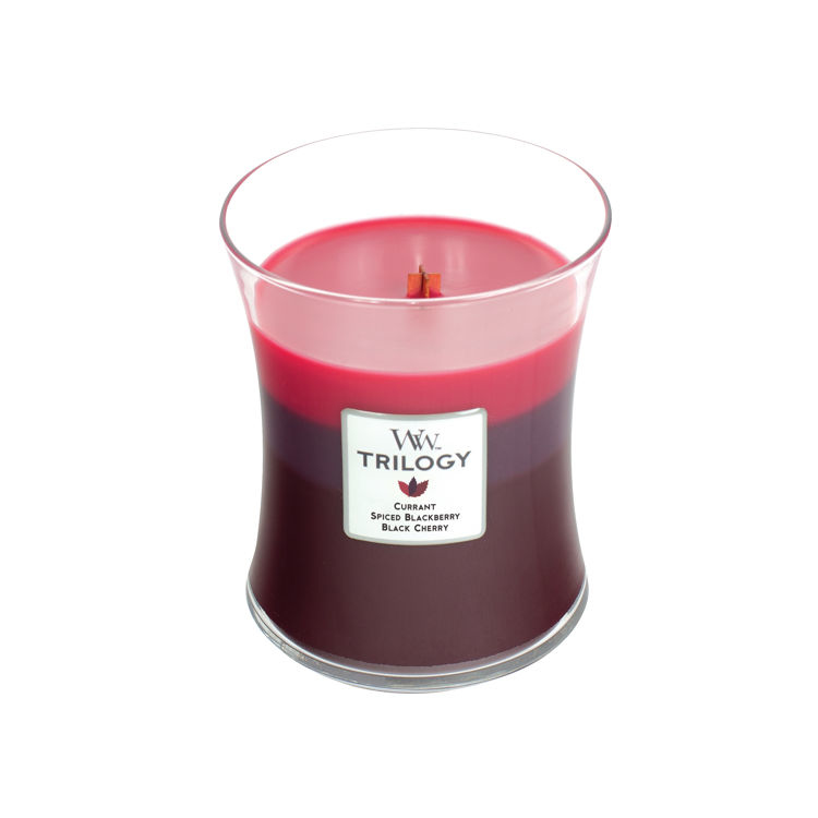 WoodWick Sun Ripened Berries Wachskerze Rund Rote Johannisbeere, Brombeeren, Gewürz Rot 1 Stück(e)