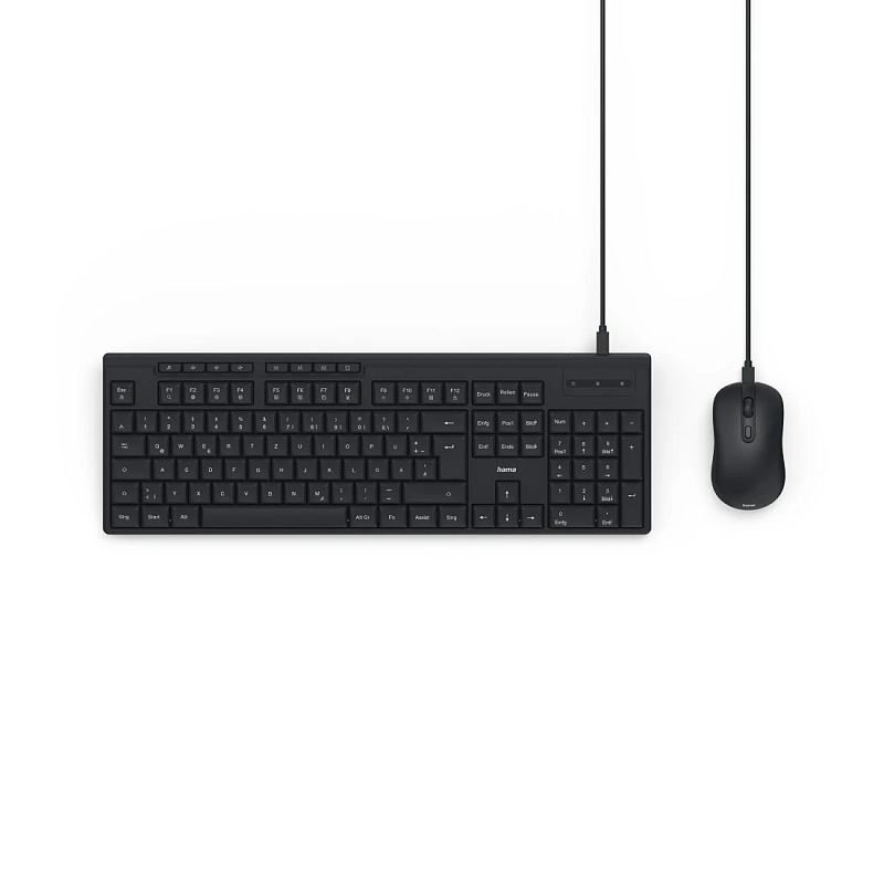 Hama CKM-200 Tastatur Maus enthalten Heimbüro USB QWERTZ Deutsch Schwarz