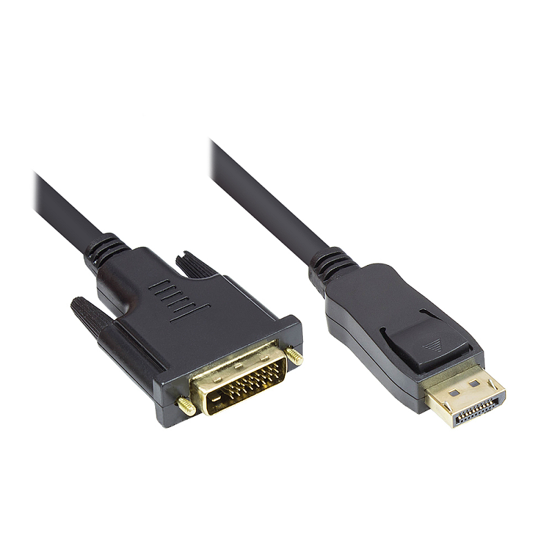 Alcasa DP-DVI1 Videokabel-Adapter 1 m DisplayPort DVI-D Schwarz