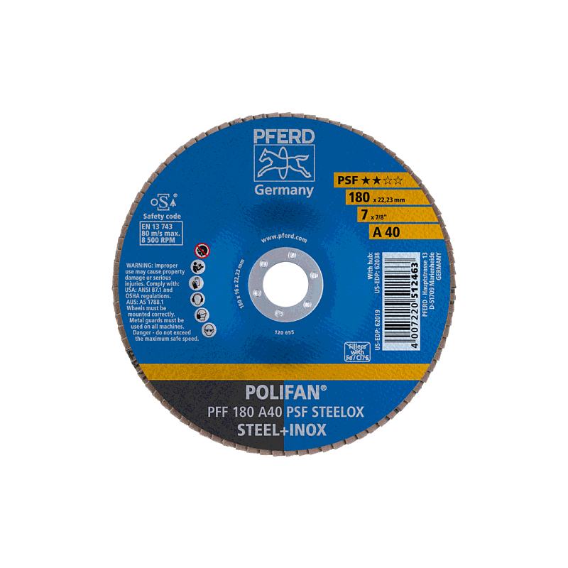 PFERD PFF 180 A 40 PSF STEELOX Rotierendes Schleifwerkzeug Zubehör Metall