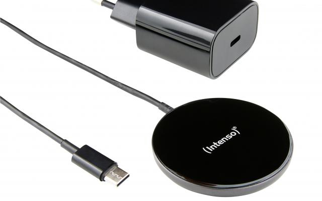 Intenso MB1 Smartphone Schwarz USB Kabelloses Aufladen Schnellladung Drinnen
