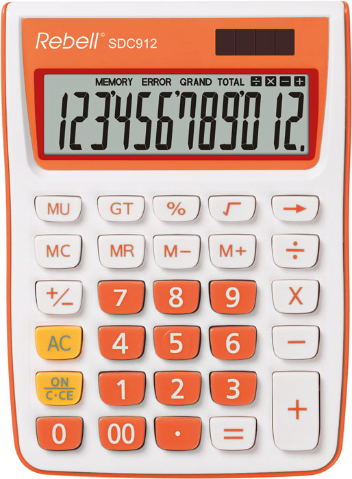 Rebell SDC912 Taschenrechner Desktop Einfacher Taschenrechner Orange