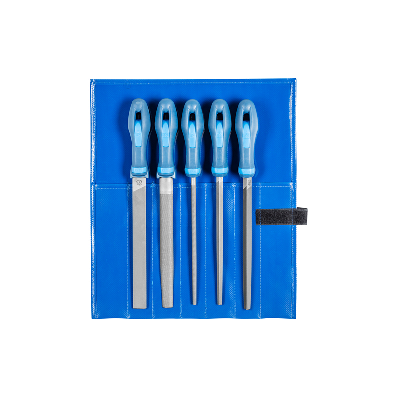 PFERD Werkstattfeilen-Set WR 5-tlg. in Rolltasche 200mm Hieb 2 universell zum Schruppen und Schlichten