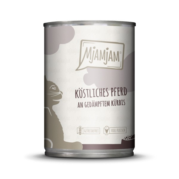 MjAMjAM köstliches Pferd an gedämpftem Kürbis