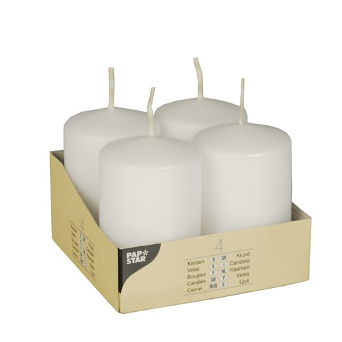 Papstar 10483 Wachskerze Zylinder Weiß 4 Stück(e)