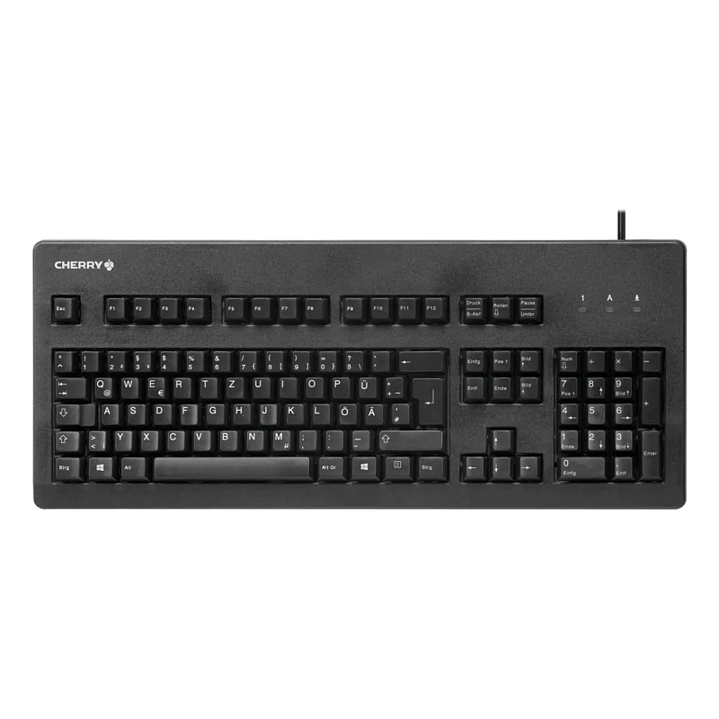 CHERRY G80-3000 Schwarze SWITCH Kabelgebundene Tastatur, Schwarz, USB/PS2 (QWERTZ - DE)