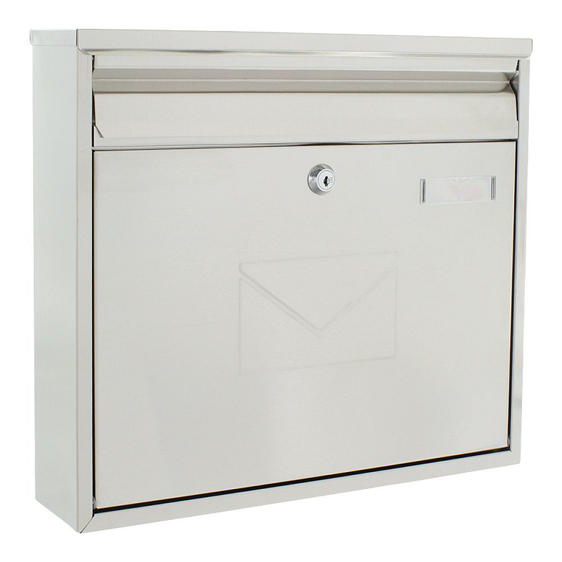 Rottner T04780 Briefkasten Weiß Wandmontierter Briefkasten Edelstahl