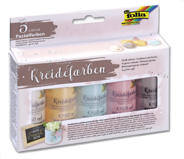Folia 35019 Kreide Blau, Braun, Pink, Weiß, Gelb 5 Stück(e)