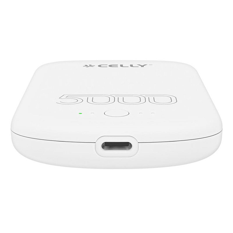 Celly MAGPB5000PROWH Powerbank 5000 mAh Kabelloses Aufladen Weiß