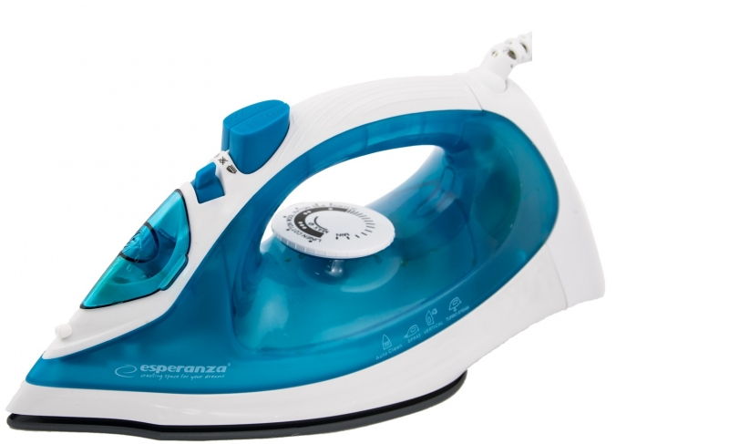 Esperanza EHI002 Bügeleisen Dampfbügeleisen Keramik-Bügelsohle 2200 W Blau, Weiß
