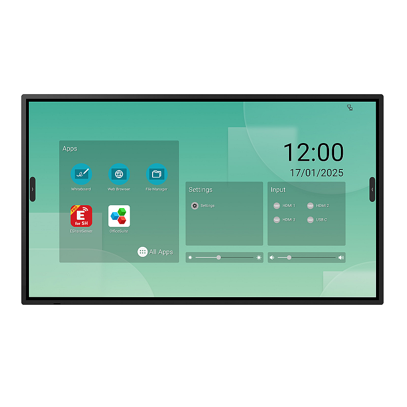 Sharp LM431 Interaktiver Flachbildschirm 109,2 cm (43") LED WLAN 500 cd/m² 4K Ultra HD Schwarz Touchscreen Eingebauter Prozessor Android 14 18/7