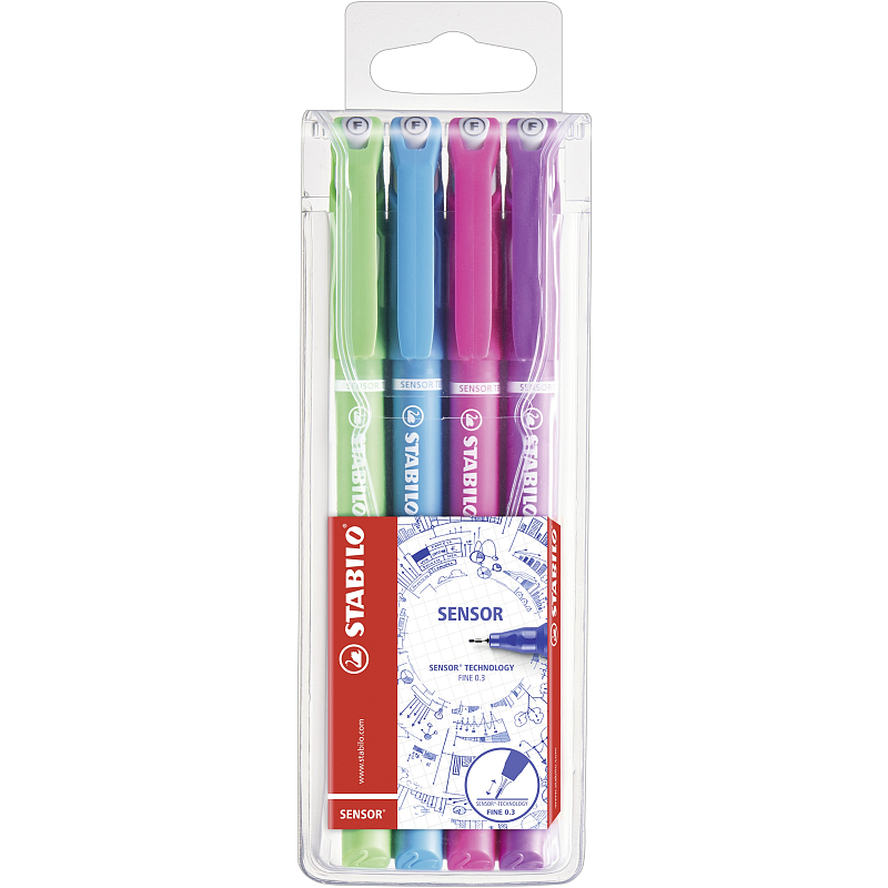 STABILO 189/4-01 Fineliner Blau, Grün, Pink, Violett 4 Stück(e)
