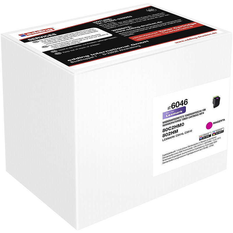 Edding EDD-6046 Toner, magenta kompatibel zu Lexmark 80C2HM0 / 802HM