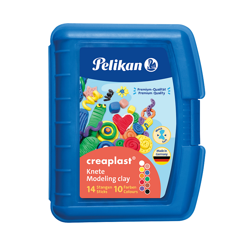 Pelikan Kinderknete creaplast 10 Farben im blauen Etui, 240g