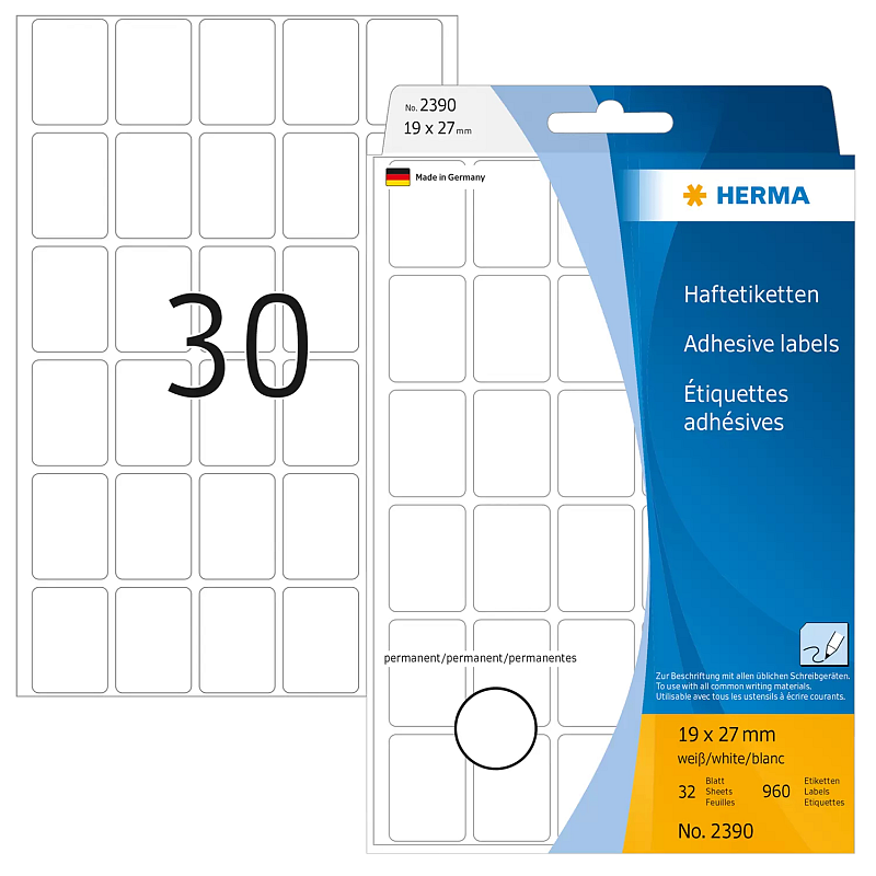 HERMA Vielzwecketiketten 19x27 mm weiß Papier matt Handbeschriftung 960 St.