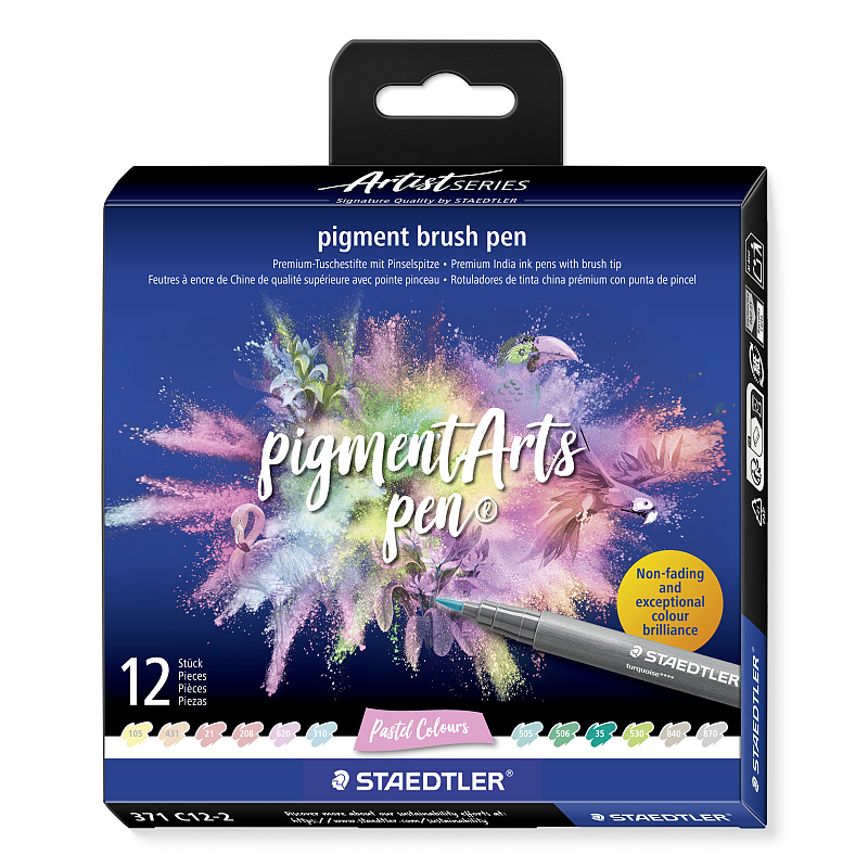 Staedtler Pigment Arts Brush Pen Pastel Colors Filzstift Mehrfarbig 12 Stück(e)