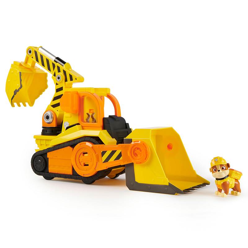 Rubble & Crew - Großes Planierraupen-Baufahrzeug mit Licht- und Geräuscheffekten (Deluxe Fahrzeug) und Rubble-Figur