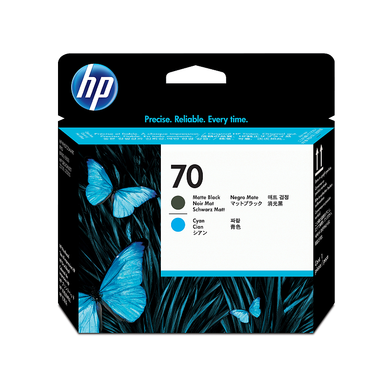 HP 70 Mattschwarz und Cyan Druckkopf