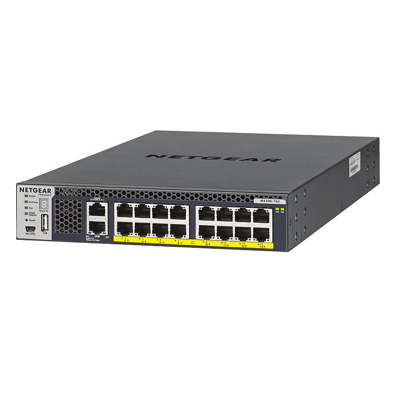 NETGEAR M4300-16X Managed L3 10G Ethernet (100/1000/10000) Power over Ethernet (PoE) 1U Schwarz