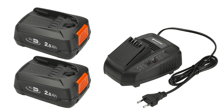 Gardena P4A 2 x PBA 18V/45 + AL 1830 CV Batterie- & Ladegerät-Set