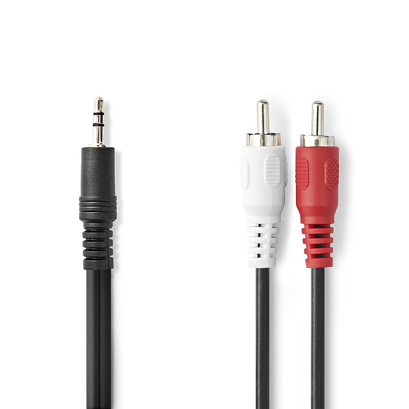 Nedis CAGL22200BK20 Audio-Kabel 2 m 3.5mm 2 x RCA Schwarz