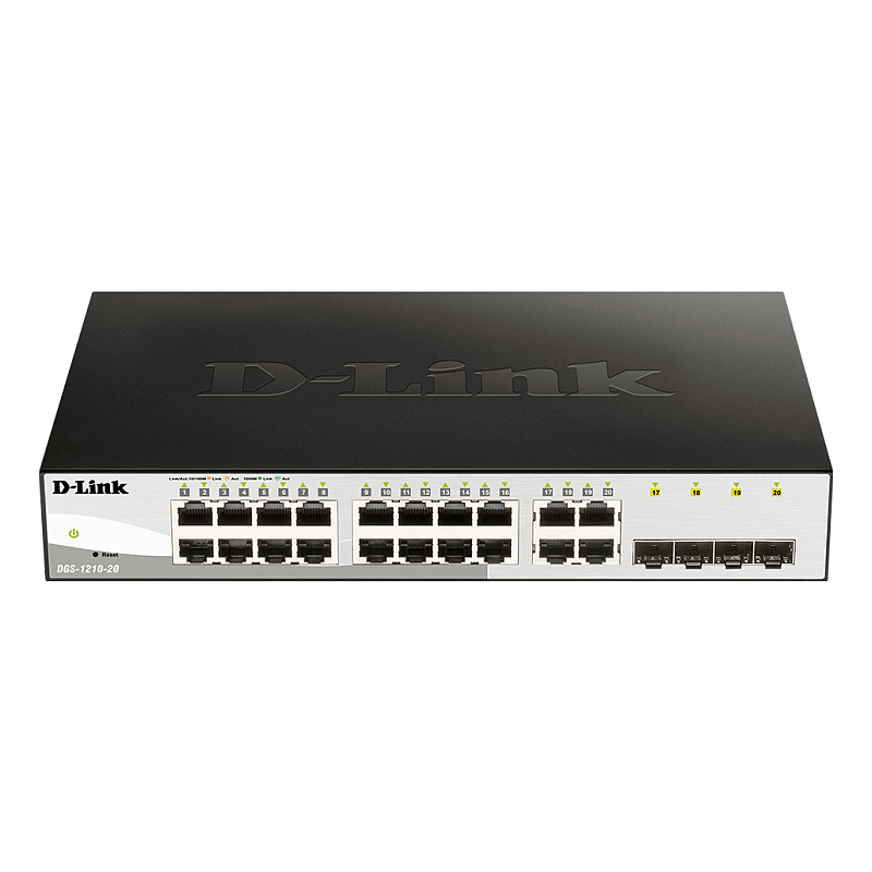 D-Link DGS-1210-20 Managed L2 Gigabit Ethernet (10/100/1000) 1U Schwarz