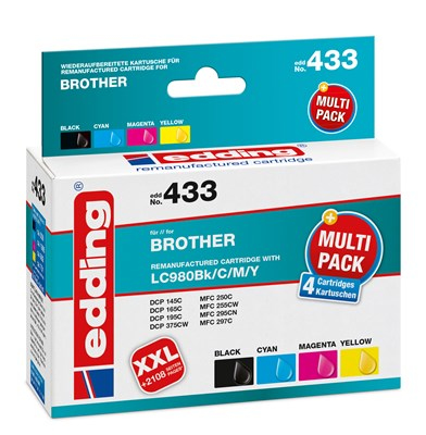 Edding EDD-433 Druckerpatrone 4 Stück(e) Kompatibel Schwarz, Cyan, Magenta, Gelb