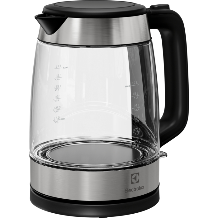 Electrolux E4GK1-4GB Wasserkocher 1,7 l 2200 W Schwarz, Edelstahl, Transparent